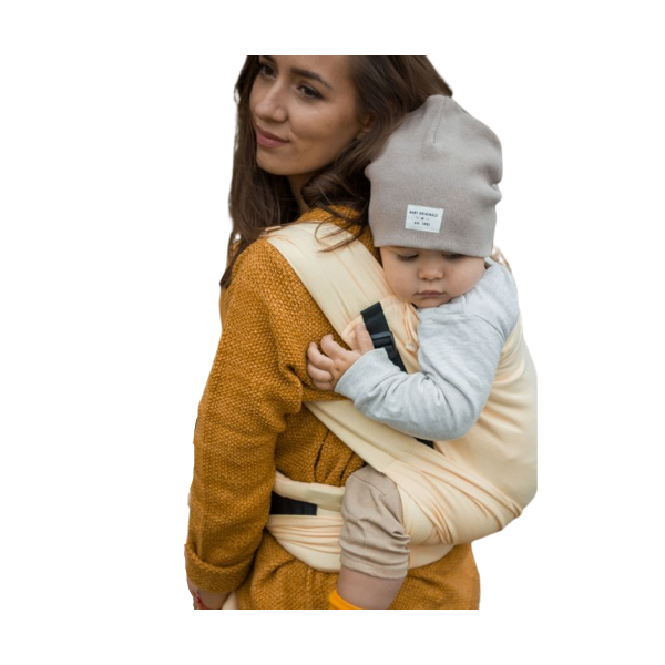 Nosidełko Half Buckle: Little Herringbone Soft Yellow, 100% bawełna, żakard