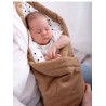 Doppelseitige Steppdecke Caramel Teddy In Clouds, Minky / baumwolle, 100x70 cm