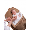 Doppelseitige Steppdecke Caramel Teddy In Clouds, Minky / baumwolle, 100x70 cm