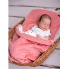 Hearts Strawberry double-sided quilt, Minky/cotton, 50 x 70 cm