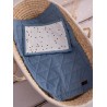 Triangles Jeans double-sided quilt, Minky/cotton, 50 x 70 cm
