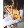 Doppelseitige Steppdecke  Triangles Mustard, Minky / baumwolle, 100x70 cm