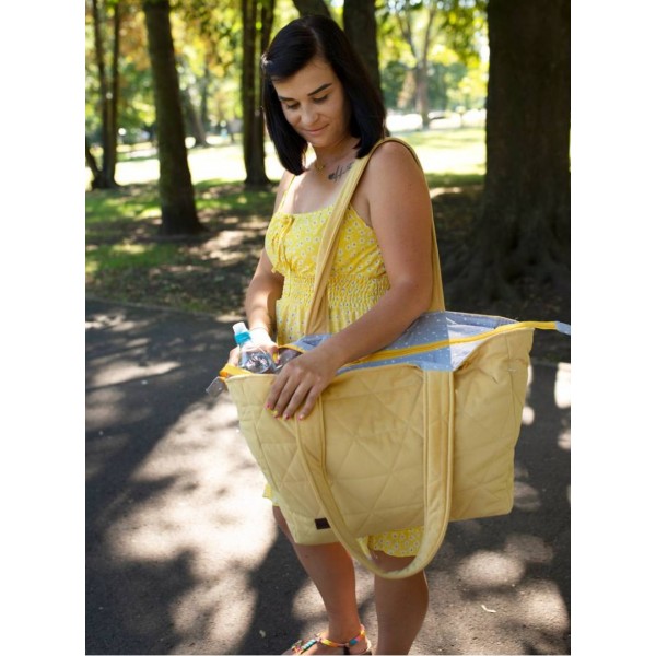 Torba Shopper Triangles Mustard