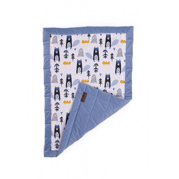 Kołderka dwustronna Triangles Jeans, Minky/bawełna, 50 x 70 cm