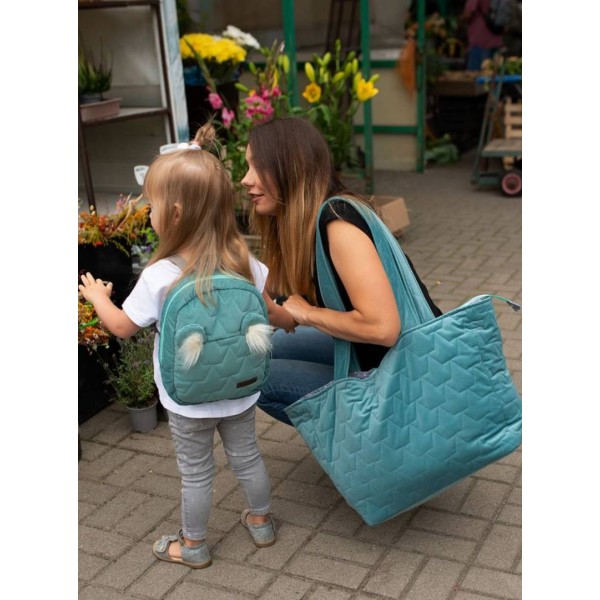 Kinderrucksack Travel Bear (Mini) Leaves Ocean Green