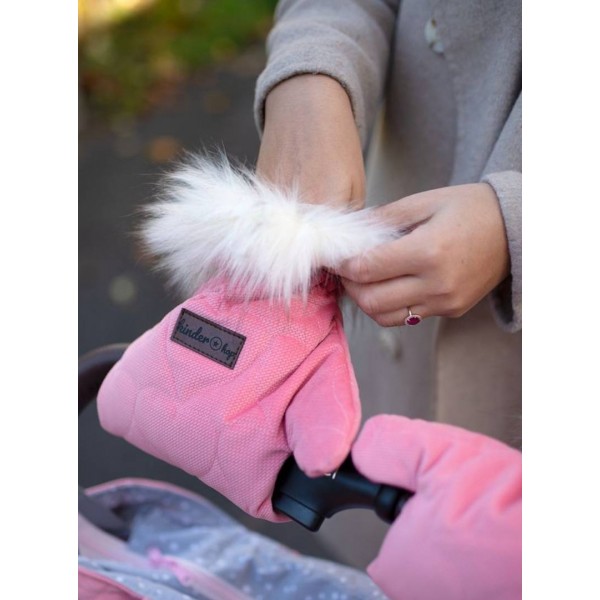 Handschuhe zum Kinderwagen Muff&Go Hearts Strawberry