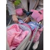 Hearts Strawberry double-sided quilt, Minky/cotton, 100x70 cm