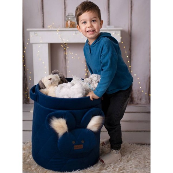 Kosz na zabawki Teddy Big Diamonds Deep Blue