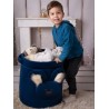 Teddy Toy basket Big Diamonds Deep Blue