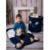 Teddy Toy basket Big Diamonds Deep Blue