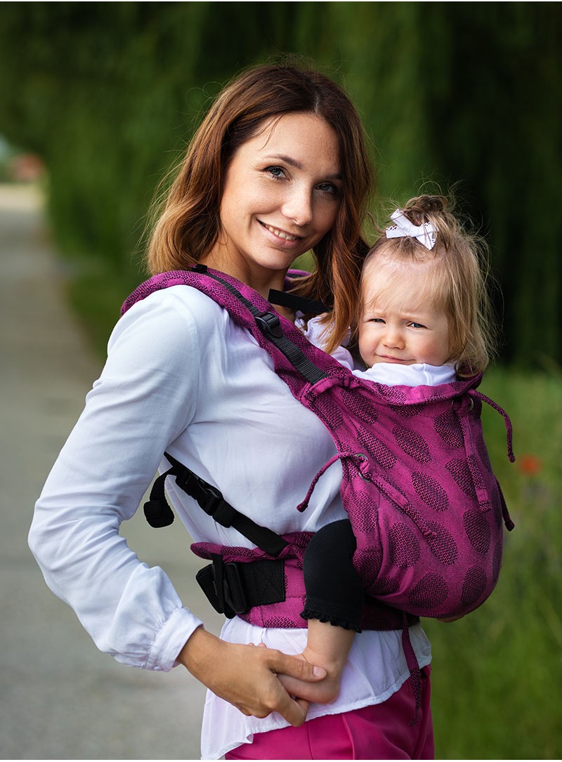 Nosidełko Multi Soft: Dots Pink, 100% bawełna, żakard