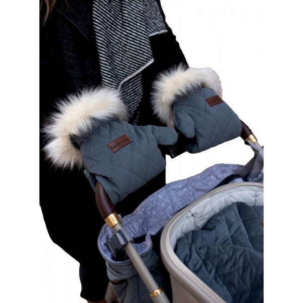 Handschuhe zum Kinderwagen Muff&Go Graphite Diamonds