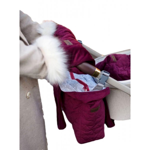 Handschuhe zum Kinderwagen Muff&Go Stars Maroon