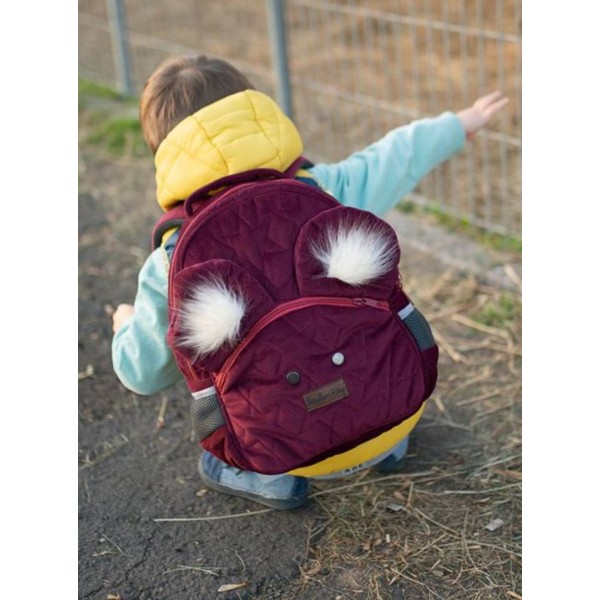 Stars Maroon Travel Bear Children's Backpack