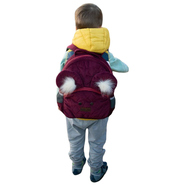 Stars Maroon Travel Bear Children's Backpack