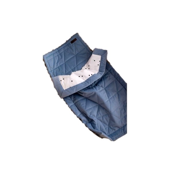 Triangles Jeans double-sided quilt, Minky/cotton, 50 x 70 cm