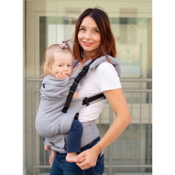 Multi Grow Carrier: Little Herringbone Grey, 100% cotton, jacquard