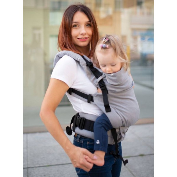 Multi Grow Carrier: Little Herringbone Grey, 100% cotton, jacquard