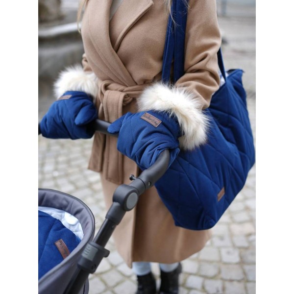 Muff&Go Stroller Mittens Big Diamonds Deep Blue