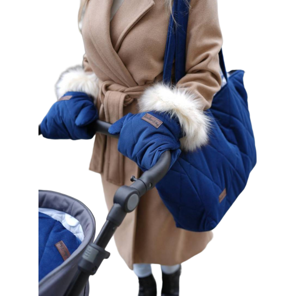 Muff&Go Stroller Mittens Big Diamonds Deep Blue