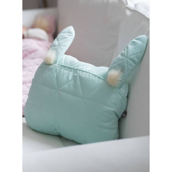 Kissen - Hase Triangles Aquamarine