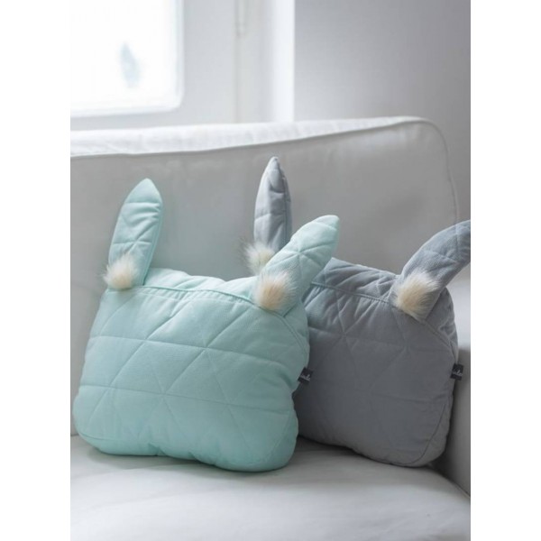 Kissen - Hase Triangles Aquamarine