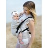 Multi Grow Carrier: Herringbone Ecru Bamboo, 80% combed cotton 20% bamboo, jacquard