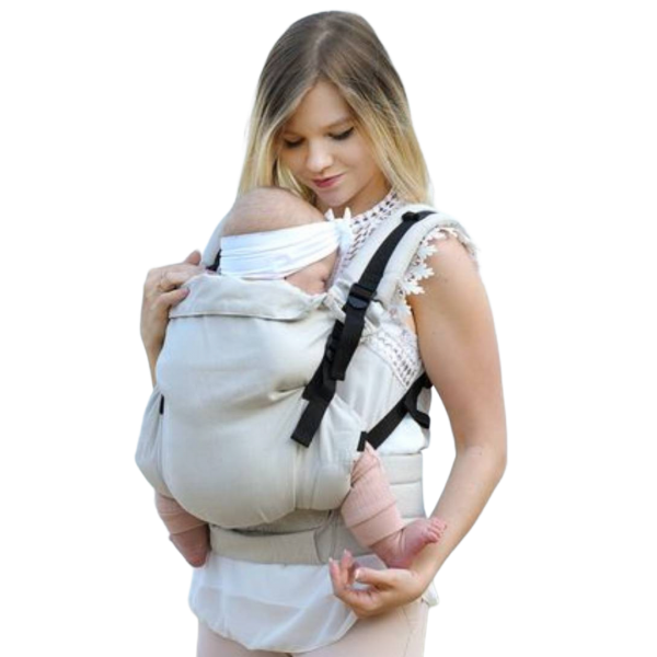 Multi Grow Carrier: Herringbone Ecru Bamboo, 80% combed cotton 20% bamboo, jacquard