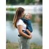 Babytrage Multi Grow: Little Herringbone Petrol, 100% Baumwolle, Jacquardstoff