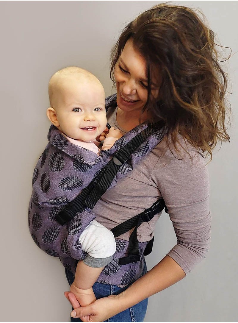 Multi Grow Carrier: Dots Lavender, 100% cotton, jacquard