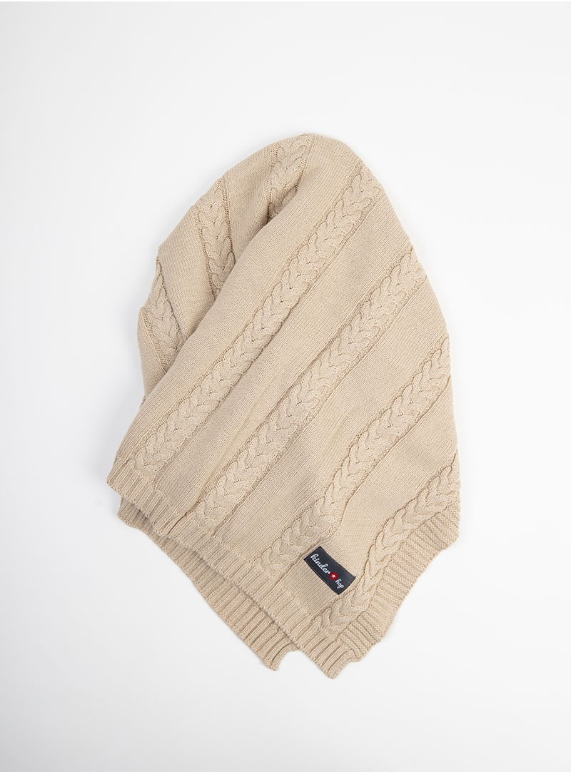 Gestrickte kinderdecke Beige, 100% baumwolle, 90x65 cm