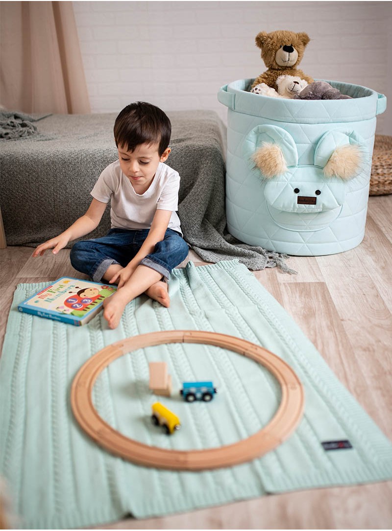Teddy Toy basket Triangles Aquamarine