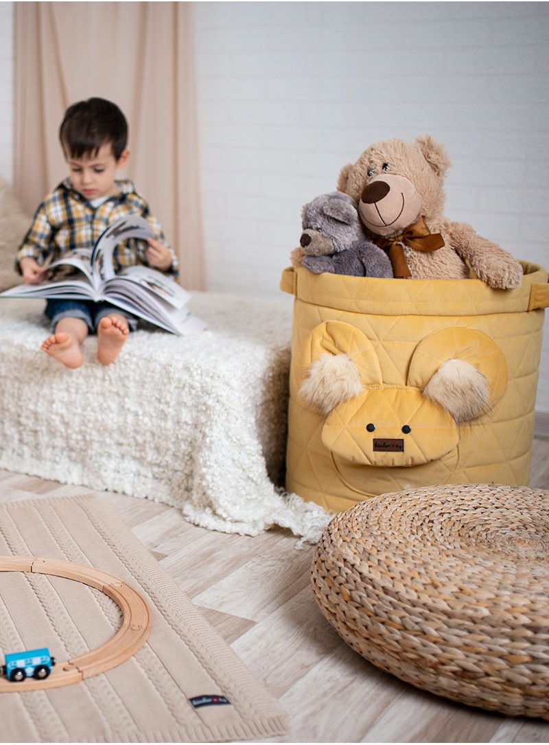 Kosz na zabawki Teddy Triangles Mustard