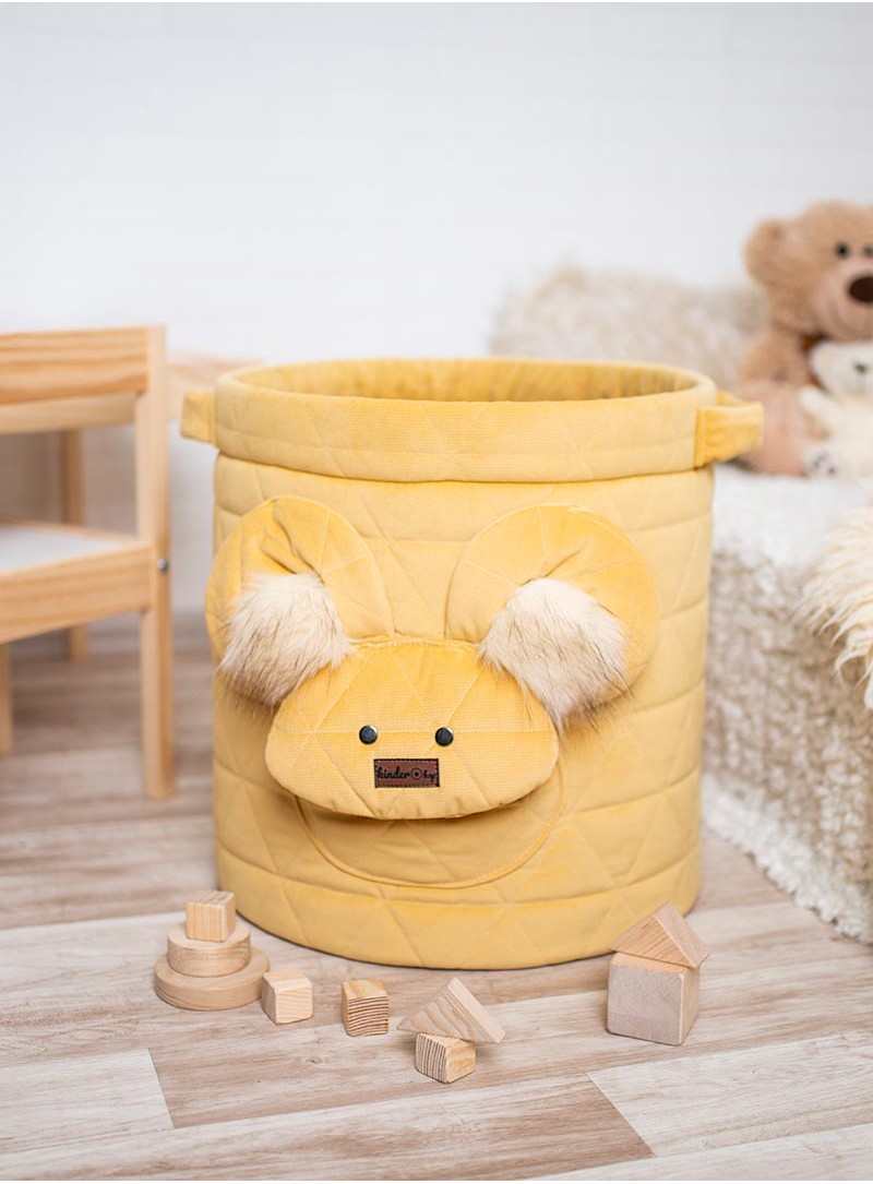 Kosz na zabawki Teddy Triangles Mustard