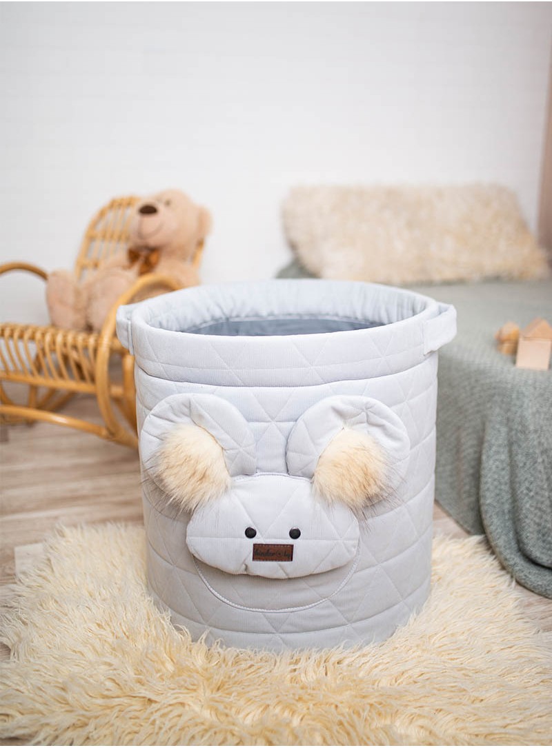 Kosz na zabawki Teddy Triangles Light Grey