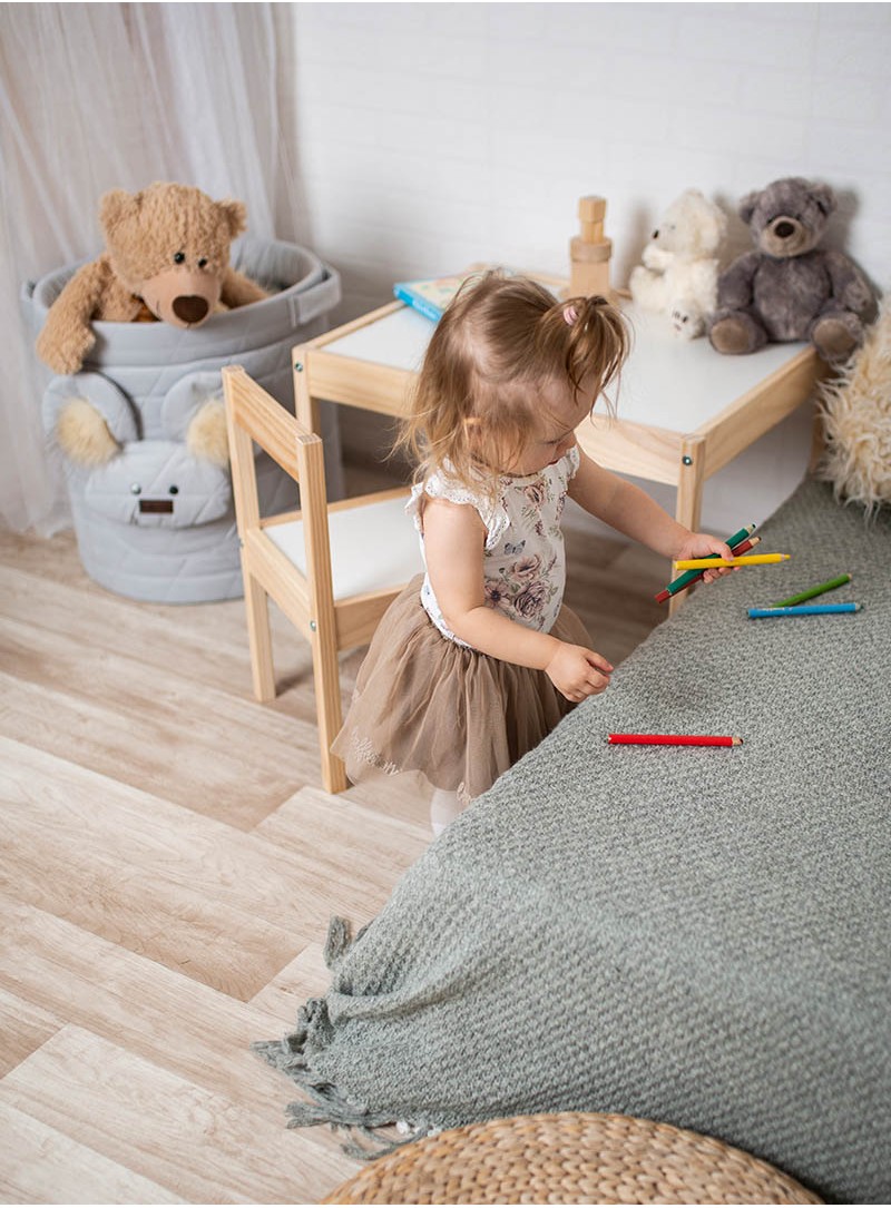 Teddy Toy basket Triangles Light Grey