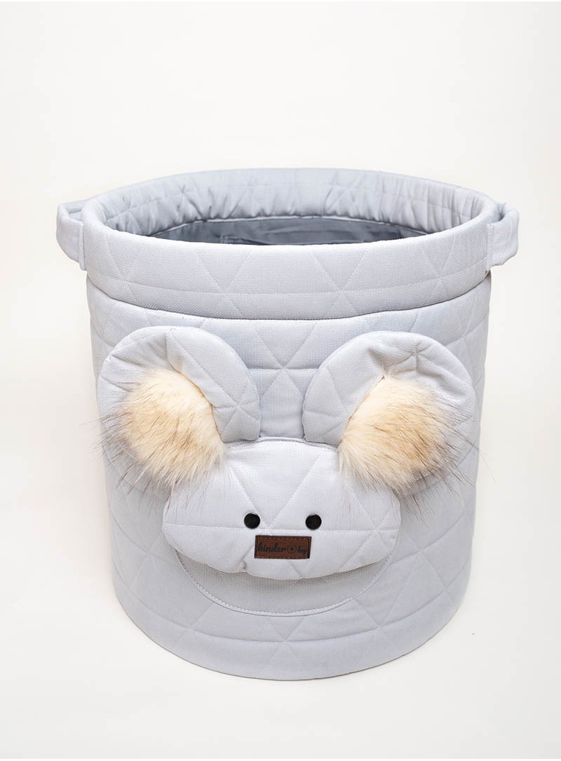 Teddy Toy basket Triangles Light Grey