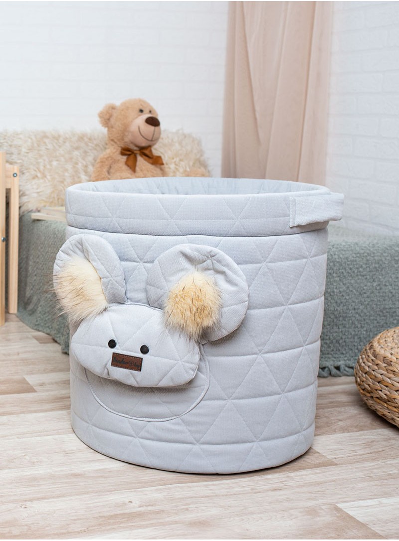 Teddy Toy basket Triangles Light Grey