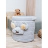 Teddy Toy basket Triangles Light Grey