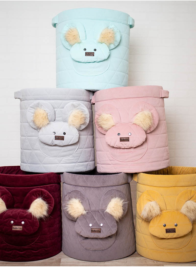 Kosz na zabawki Teddy Triangles Light Grey