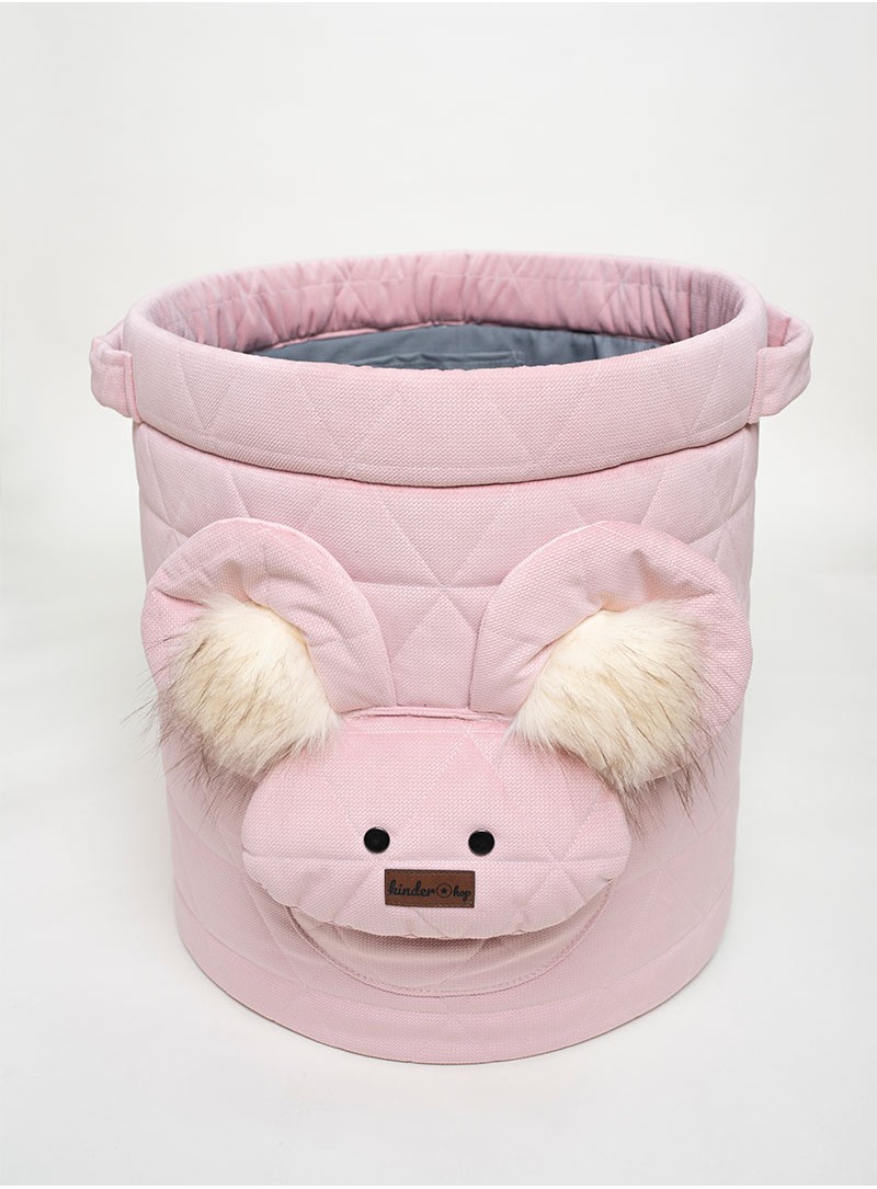 Teddy Toy basket Triangles Pink