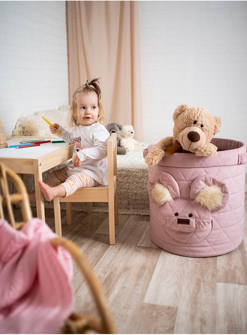 Teddy Toy basket Triangles Pink