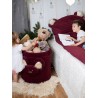 Teddy Toy basket Stars Maroon