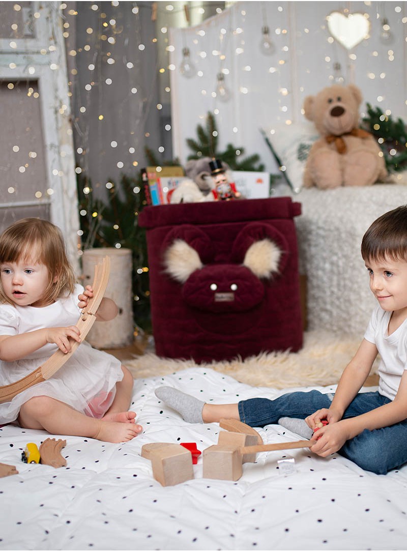 Kosz na zabawki Teddy Stars Maroon