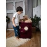 Teddy Toy basket Stars Maroon