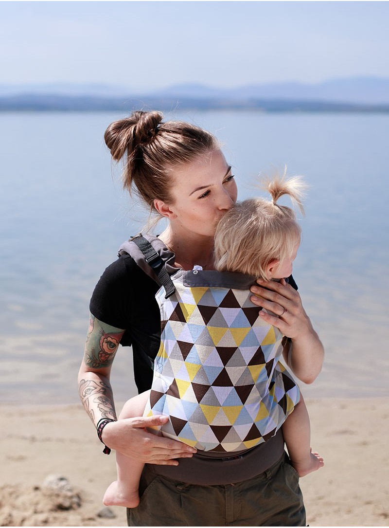 Babytrage Basic: Yellow Triangles, 100% baumwolle