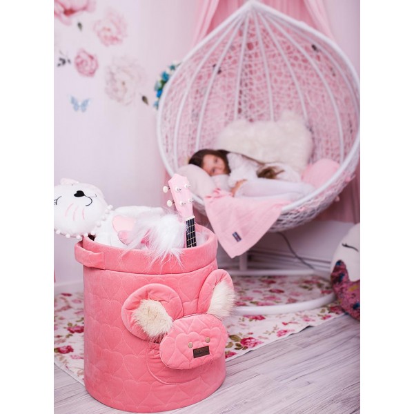 Teddy Toy basket Hearts Strawberry