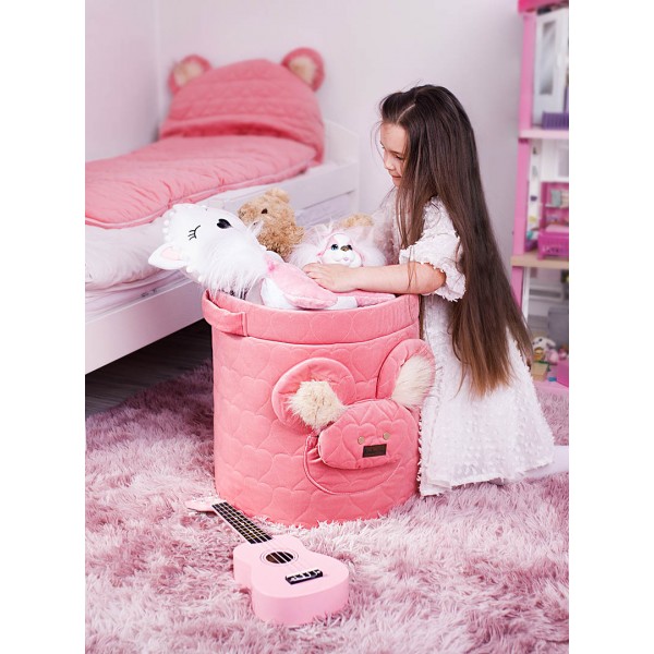 Kosz na zabawki Teddy Hearts Strawberry