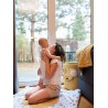 Teddy Toy basket Triangles Mustard