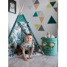 Teddy Toy basket Leaves Ocean Green